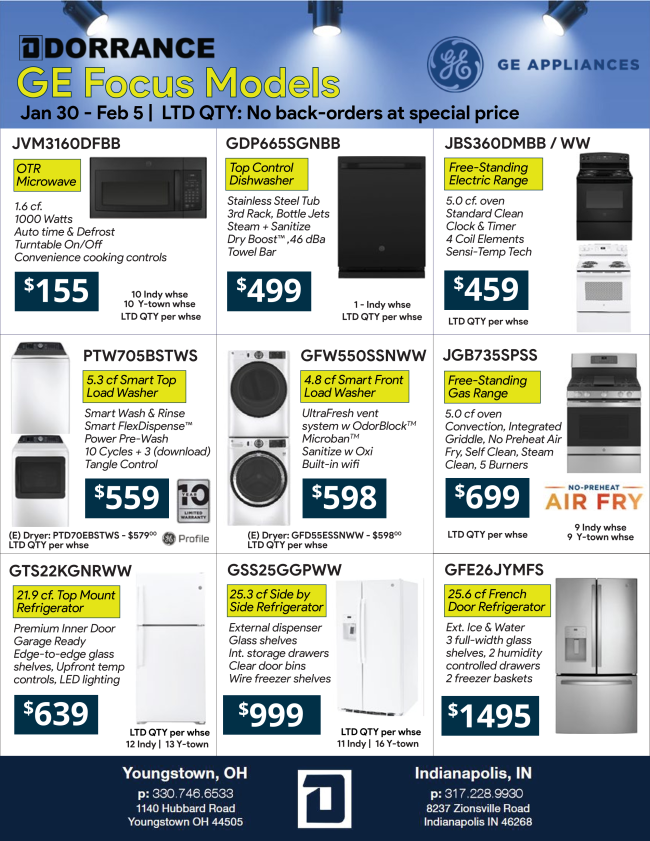 GE Appliance Dealer PL Update January Spotlight Promotions