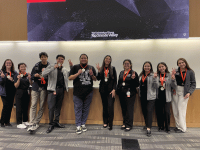 GIF showcases multiple students who participated in the UTRGV Aspiring Health Professionals ECAHP Competition... 