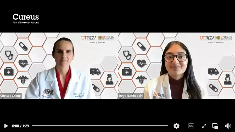 Photo is of a Facebook post title "Why I Chose Cureus - Spotlight Series" featuring two females wearing medical white coats. 