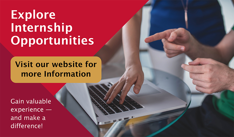 Explore internship opportunities visit our website for more information gain valuable experience and make a difference picture of hands on a keyboard