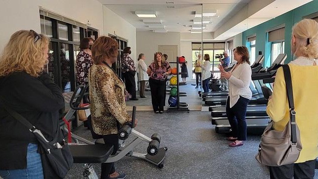 group tour in gym
