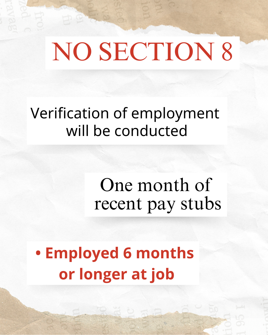 Various examples of common requirements in housing or job advertisements that can potentially be discriminatory in California. These include phrases like "Applicants must provide documented income with pay stubs, no felonies, and proof of employment for at