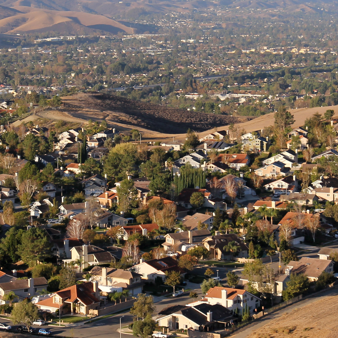 A view of a suburban neighborhood in Simi Valley.