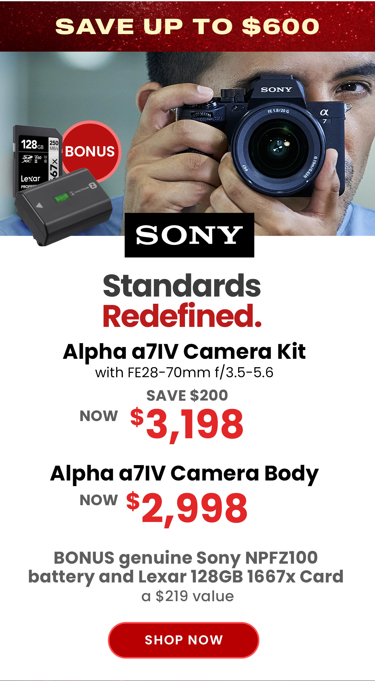 Camera Canada Black Friday Savings from Sony