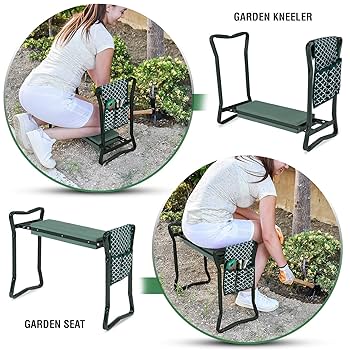 The garden kneeler can be used as a seat or flipped over to kneel on