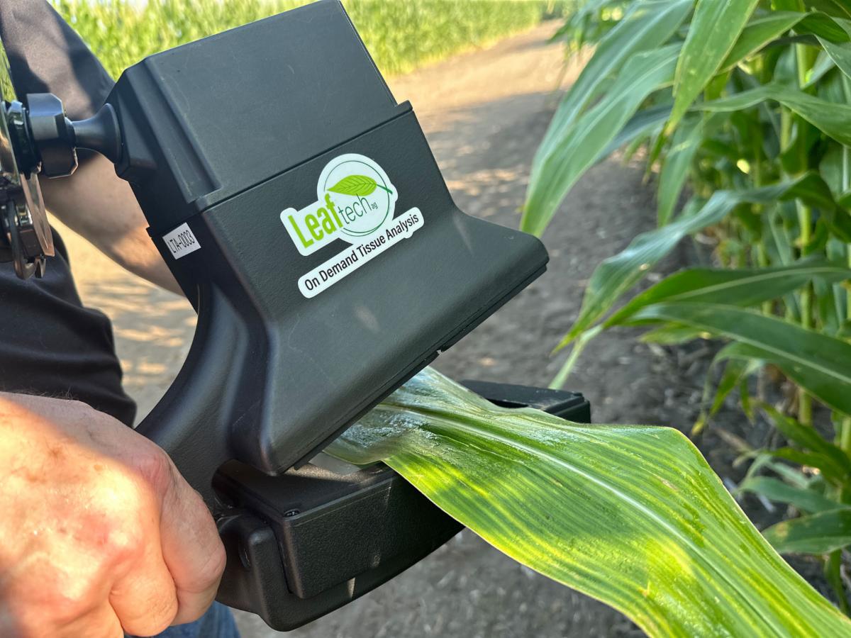 Crop Scanner is a small device that connects to a smartphone and analyzes the health of crops throughout the growing season