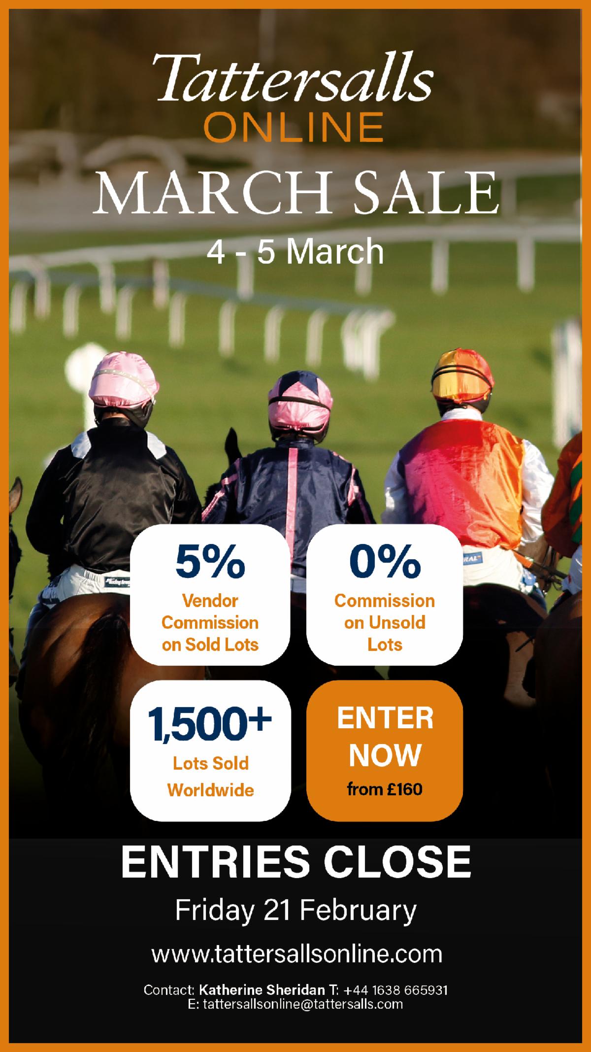 ENTRIES OPEN: Tattersalls Online March Sale