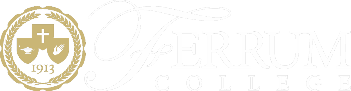 Ferrum College logo with gold seal and white letters