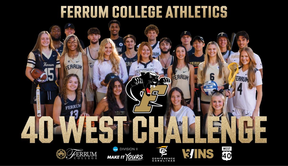 Ferrum College 40 West Challenge Email Header image with student athletes