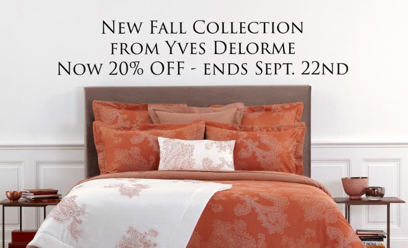 20 Off Yves Delorme Fall Linens Deals On Down Pillows Comforters