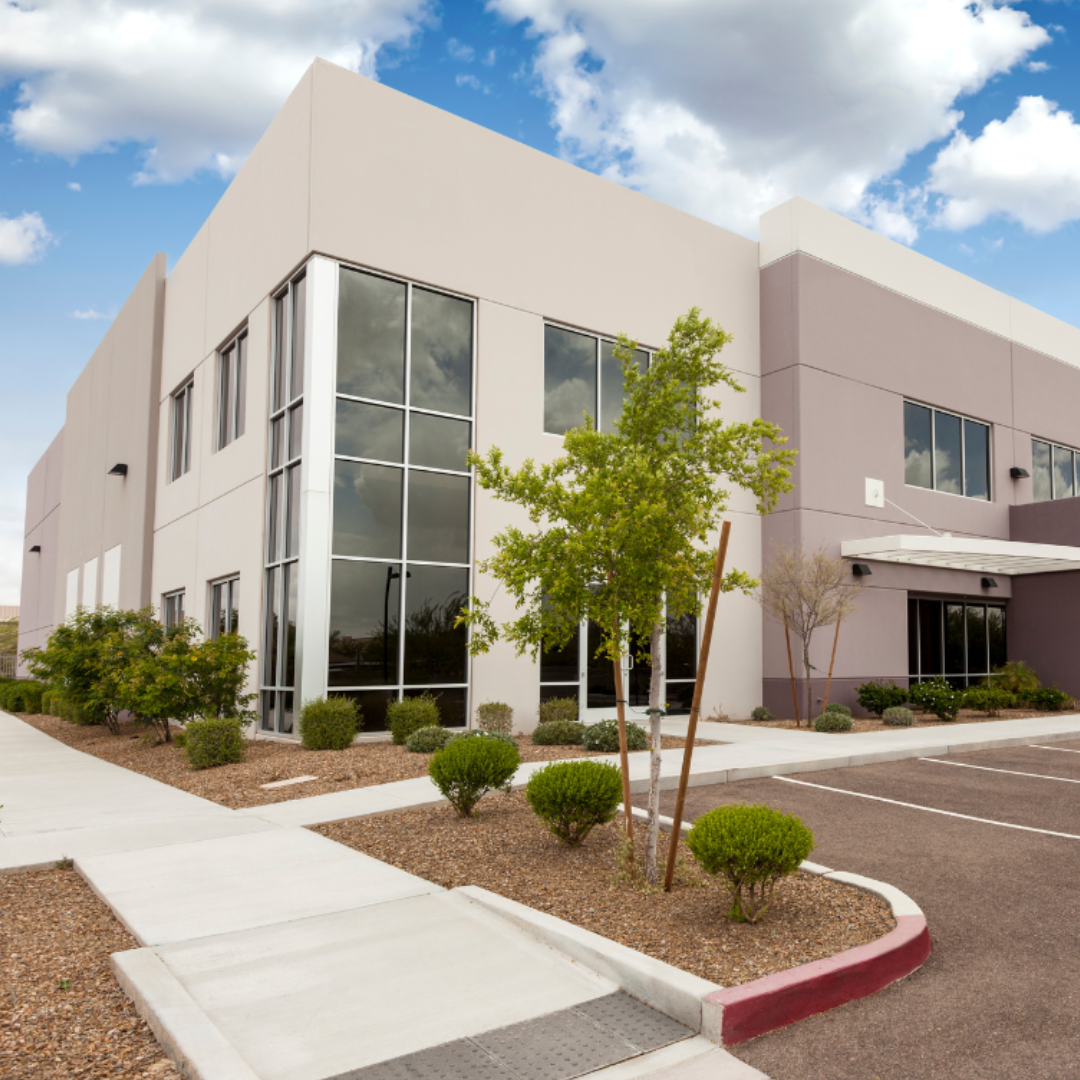 Commercial building with no grass