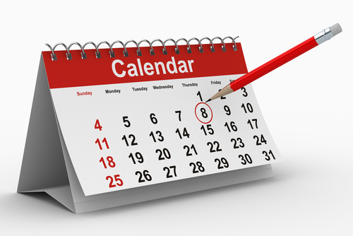 calendar on white background. Isolated 3D image