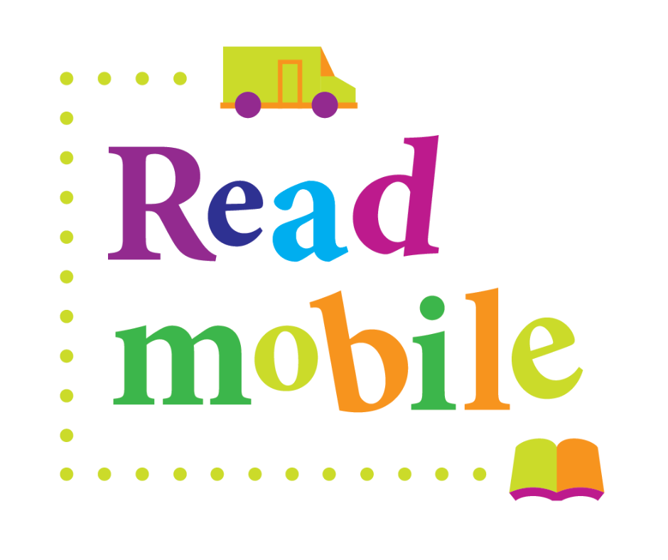 Readmobile logo in bright colors with truck and book