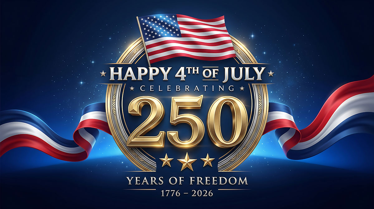 Happy 4th of July | Celebrating 250 Years of Freedom | 1776 - 2026