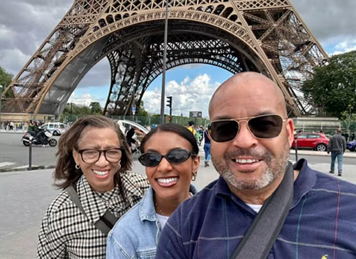 Arthur Brewer with family in Paris