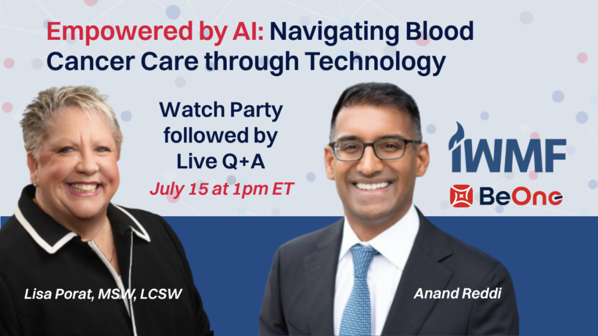 Empowered by AI: Navigating Blood Cancer Care through Technology on July 15 at 1pm ET