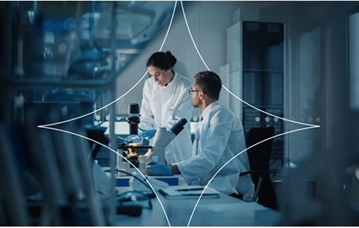 Image of people in a lab testing blood
