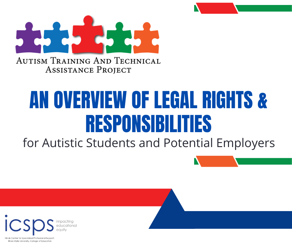 An overview of legal rights and responsibilities for autistic students and potential employers