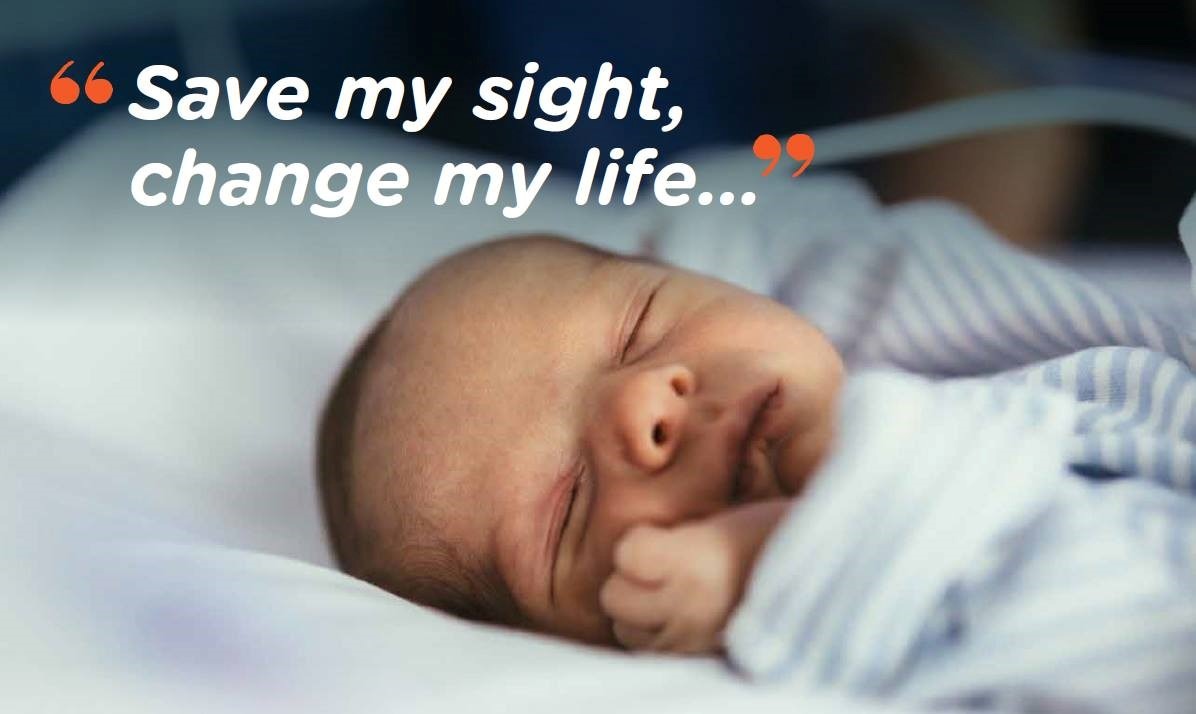 save my sight change my life image of a newborn baby