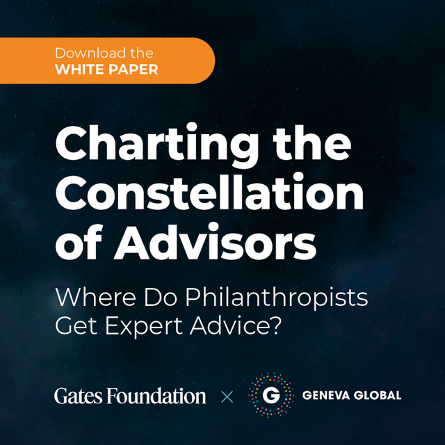 Where do philanthropists get their advice