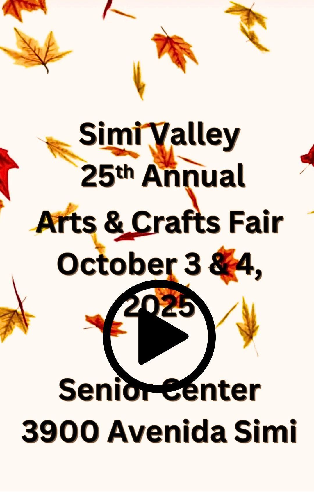 Arts and Craft fair promotional flyer with play button