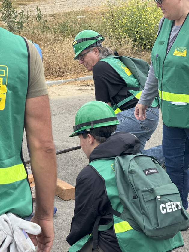 Behind the scenes of a CERT training demonstration.