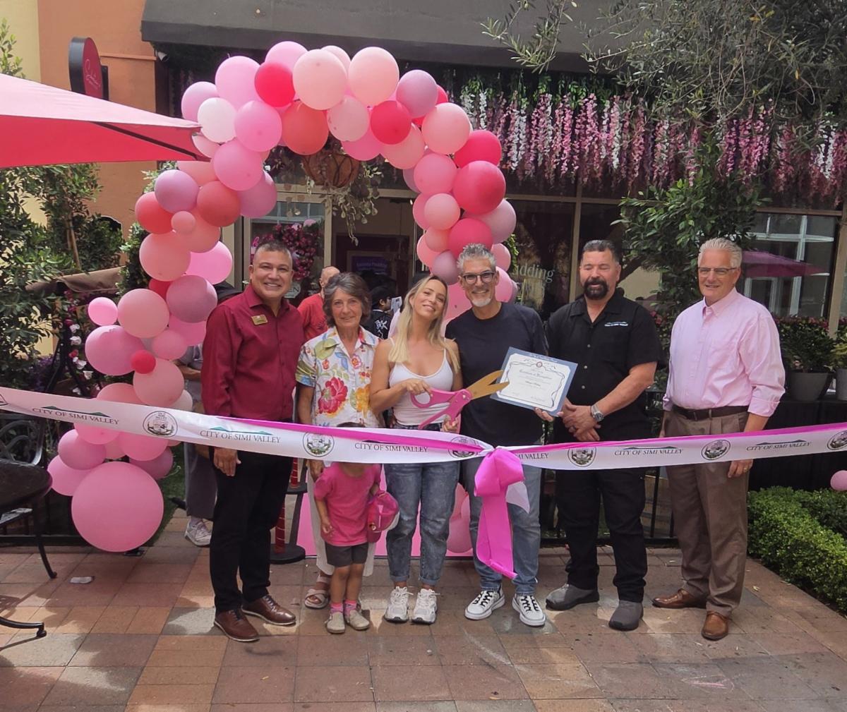 Schatzi's Bakery owners at a ribbon cutting ceremony with City of Simi Valley officials.