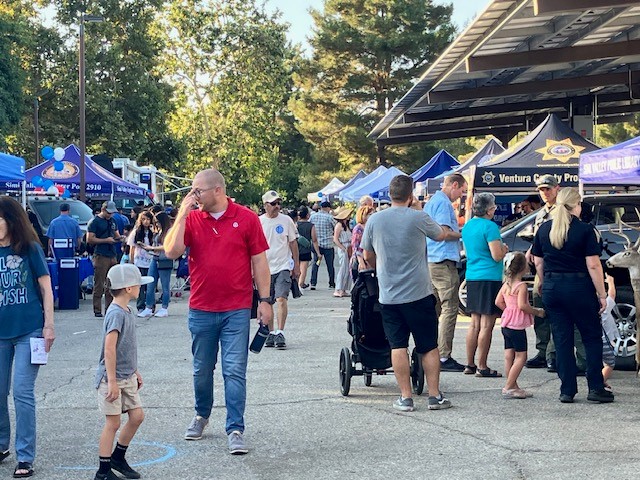 Families and Booths at previous National Night Out event