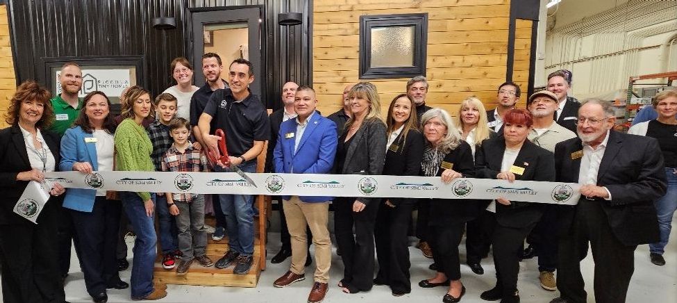 Grand opening and ribbon cutting ceremony for Piccola Tiny Homes