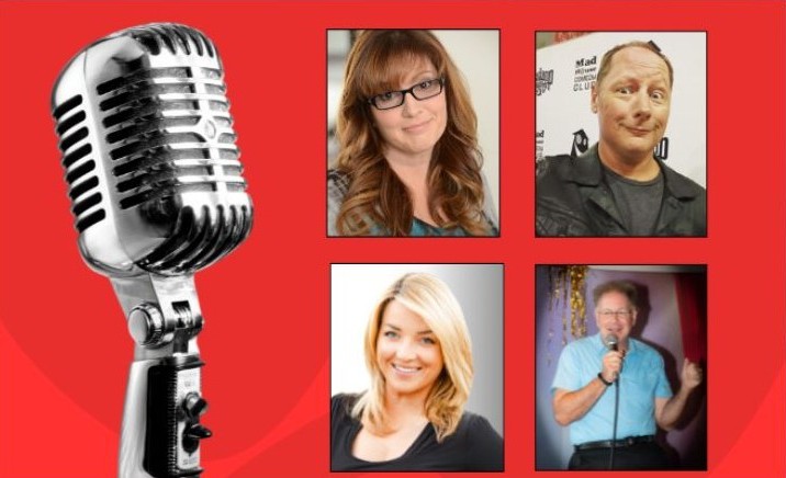 Headshots of the four comedians scheduled to perform on January 15 2026