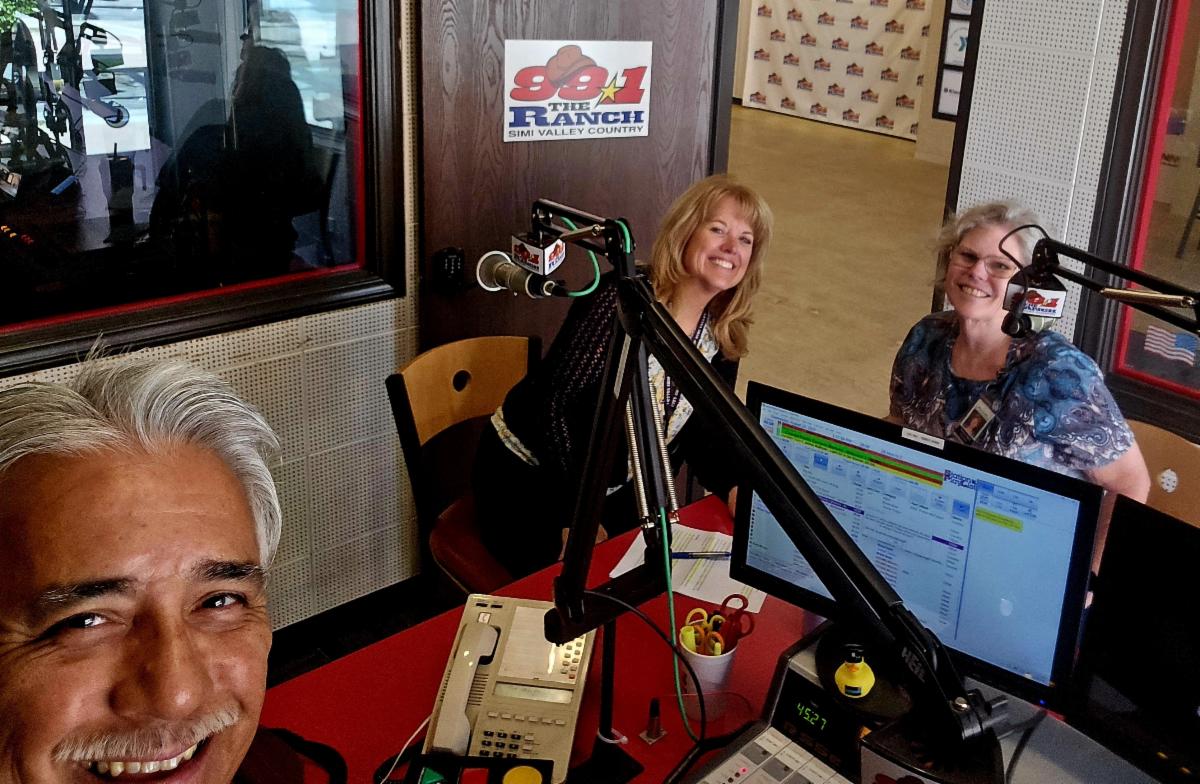 99.1 the Ranch announcer J Perez with the Wanda Moyer and Ramona Meija with the City's Environmental Compliance team