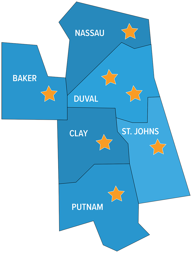 CareerSource NEFL Locations Map