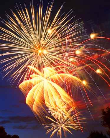 Fireworks at night