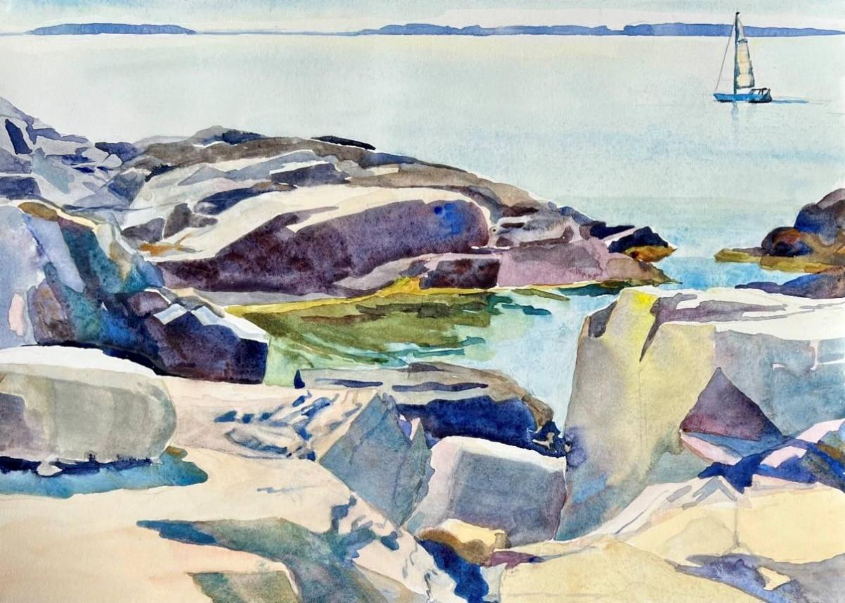 Otter Point Morning with Sailboats