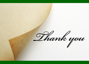 Thank you page turn green