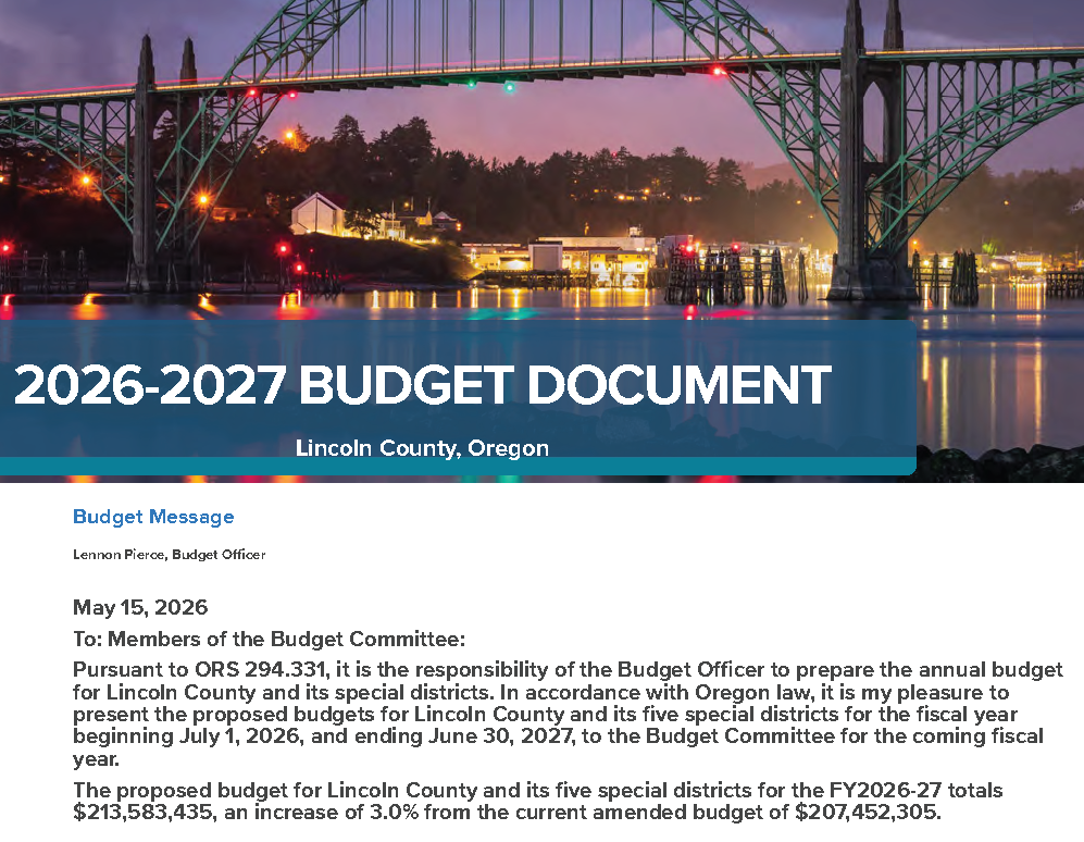 First page of the Fiscal year 2026-27 Budget Message