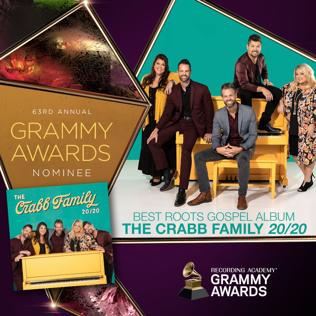Nominated for Best Roots Gospel Album 20/20 by The Crabb Family