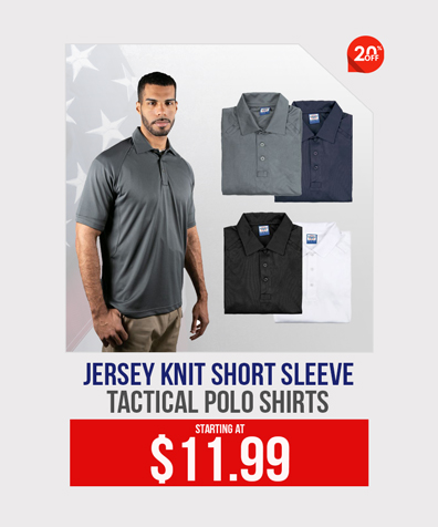 20% Off Jersey Knit Short Sleeve Tactical Polo Shirts