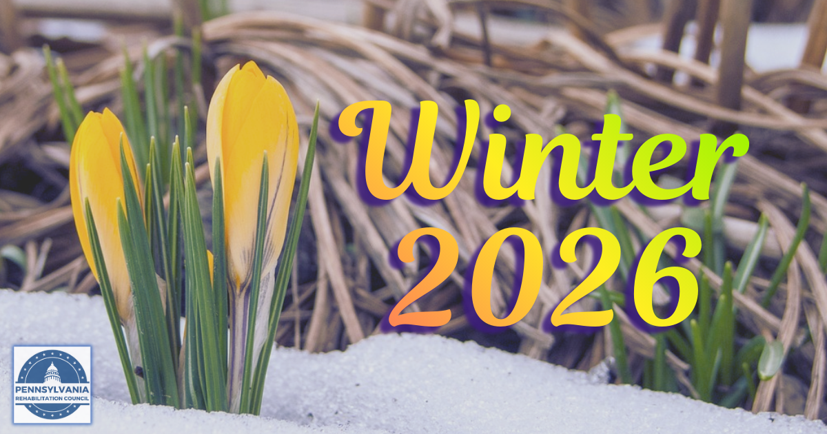 flowers blooming through snow with the text winter 2026 and PaRC logo 