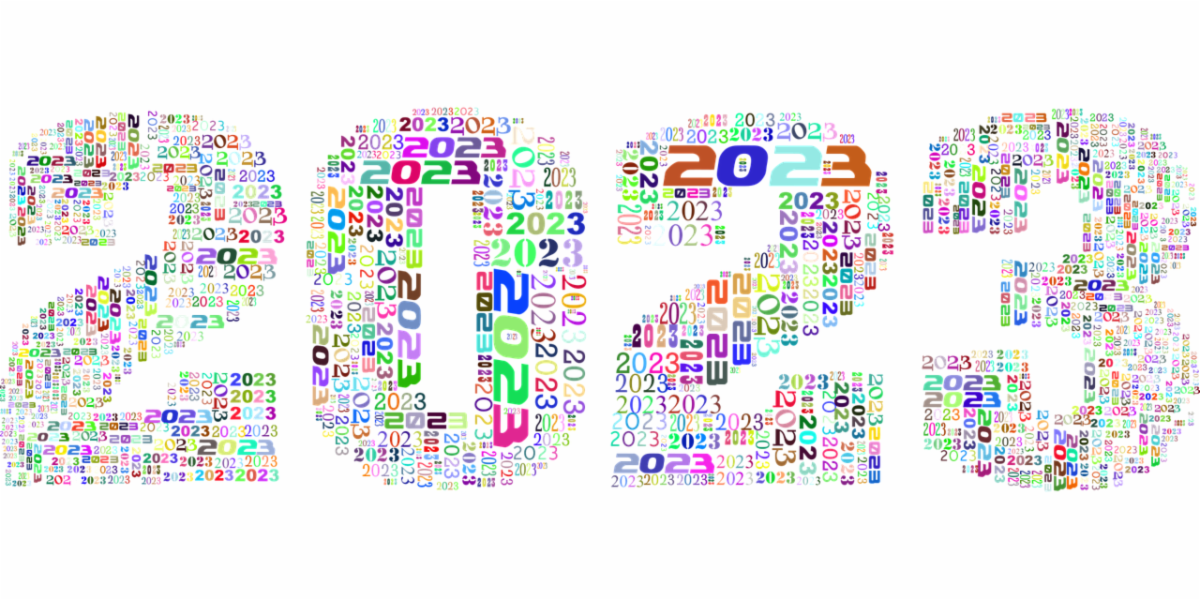 colorful word cloud comprised of the text 2023 