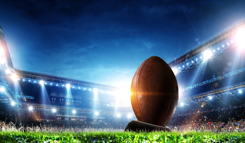 Full night football arena in lights
