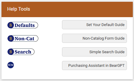 Help Tools Tile in BearBUY