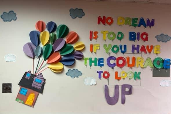 Photo of collage on wall