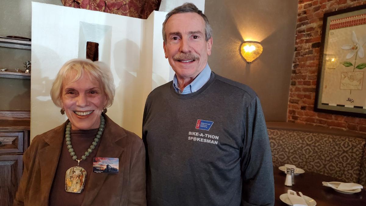 Alan Seeherman and Florence Lovitz at a Rotary Club meeting