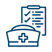 nurse hat and checklist icon