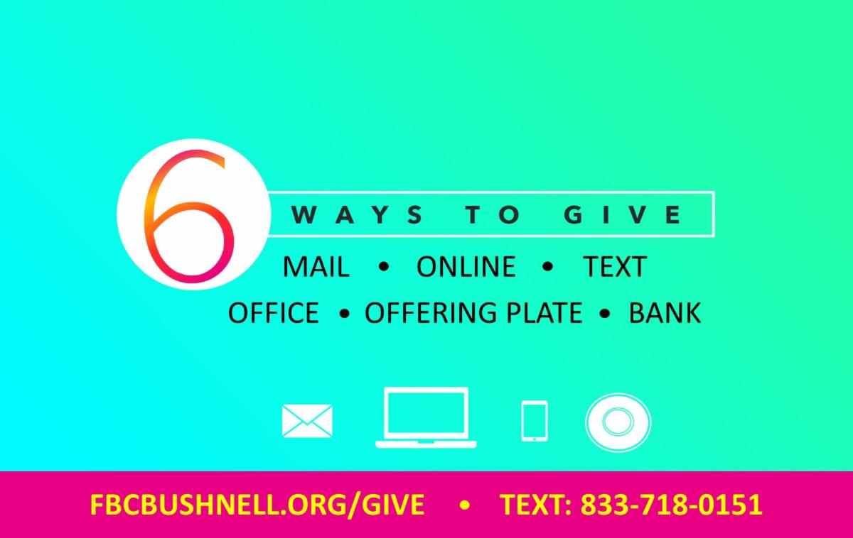 News from FBC Bushnell