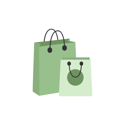 green shopping bags