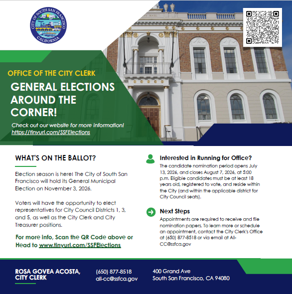General Elections flyer featuring City Hall
