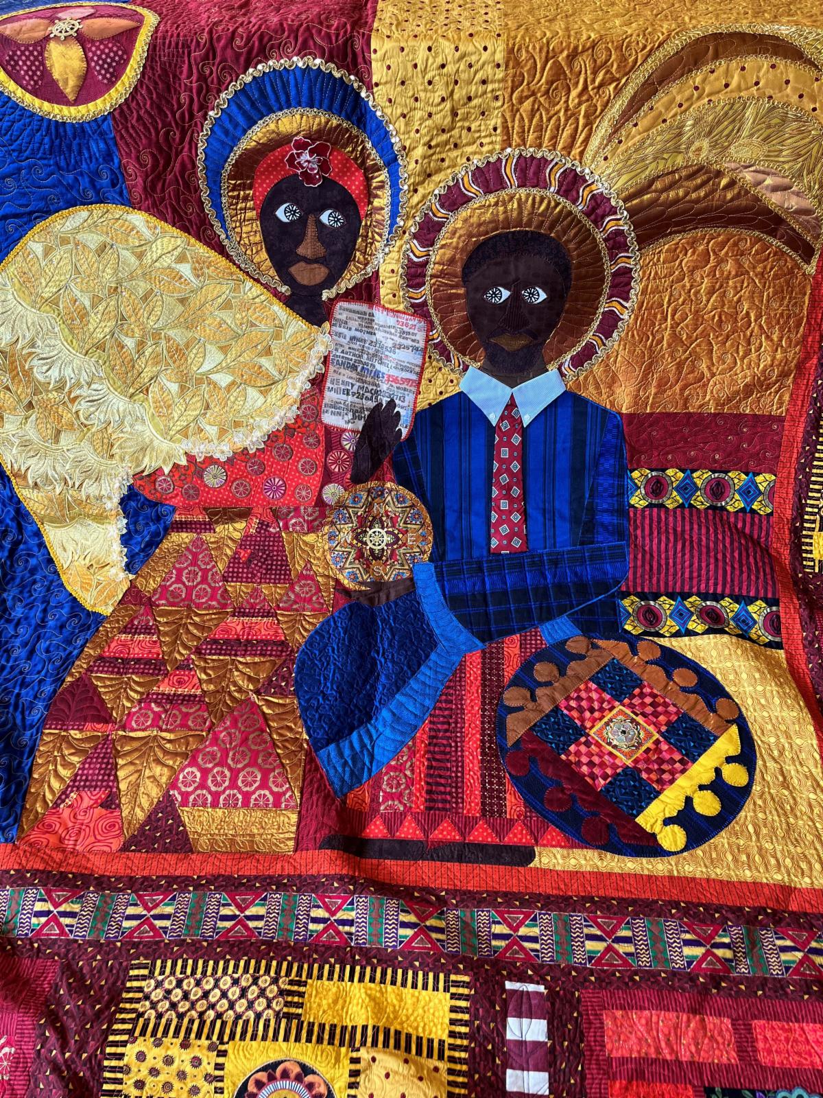 Beth Mount quilt of two people 