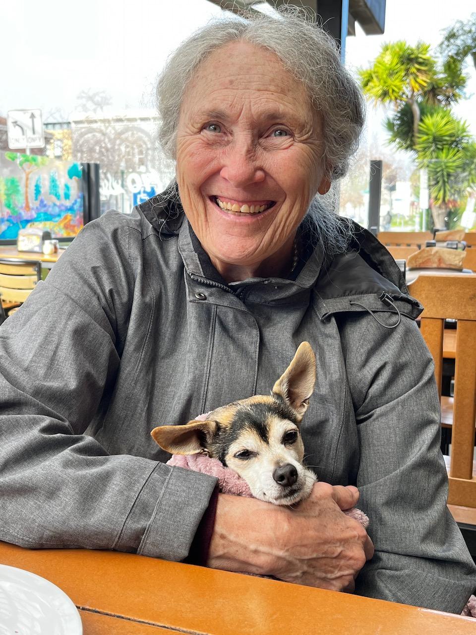 Mary Edmund and her dog Cole Porter